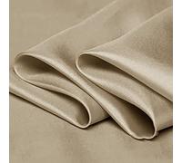 Yimihua 100% Tissu de Soie de mûrier Taffetas de Soie au mètre Doublure de Robe Artisanat Décoration Drapé Vêtements de Mariage Tissu de Soie Matériel 114cm de Large(Color:Light Coffee)