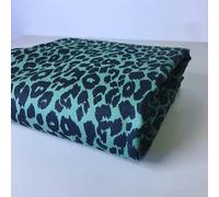 Yimihua Imprimé léopard Tissu denim au mètre Tissus en coton jean lavé Jacquard pour couture 150 cm De Large la couture, le bricolage, décoration intérieure Matériel Coutur(Color:vert)