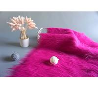 Yimihua Tissu en Fausse Fourrure matériau en Fausse Fourrure à Poils Longs Tissu en Peluche Moelleux pour Costume Mode Tapis Accessoires Décors Chaise Cosplay Décoration (Color:Rose Rouge)