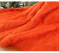 Yimihua Tissu en Fausse Fourrure matériau en Fausse Fourrure à Poils Longs Tissu en Peluche Moelleux pour Costume Mode Tapis Accessoires Décors Chaise Cosplay Décoration (Color:Orange)