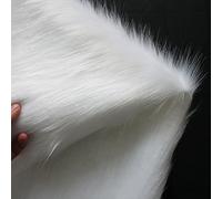 Yimihua Tissu en Peluche Tissu en Fausse Fourrure matériau en Fausse Fourrure à Poils Longs Moelleux pour Costume Mode Tapis Accessoires Décors Chaise Cosplay Décoration 150cm*50cm(Color:Blanche)