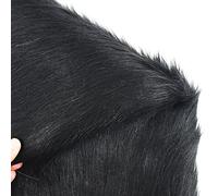 Yimihua Tissu en Peluche Tissu en Fausse Fourrure matériau en Fausse Fourrure à Poils Longs Moelleux pour Costume Mode Tapis Accessoires Décors Chaise Cosplay Décoration 150cm*50cm(Color:Le Noir)