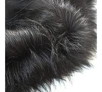 Yimihua Tissu en Peluche Tissu en Fausse Fourrure matériau en Fausse Fourrure à Poils Longs Moelleux pour Costume Mode Tapis Accessoires Décors Chaise Cosplay Décoration 150cm*50cm(Color:Le Noir)