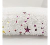 Yimihua Tissu en Peluche Tissu en Fausse Fourrure Petite étoile Tissu Polaire Tissu d'ameublement Processus d'estampage à Chaud Tissus De Fond pour Travaux Manuels 160X100cm(Size:1m)