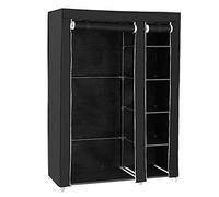 YIMING Armoire Chambre d'Adulte à Deux Portes, Armoire de Rangement Pliable et Portable, Penderie en Tissus Non-tissé, Armoire à Vêtements avec Une Tringle (Noir 105×43×172 cm), (YIMING-ARMTISSU)