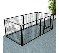 YIMING Parc à Chiots Pliable, Grilles de 80x60 cm, Parc de Jeu pour Chien, Clôture Métallique, Enclos avec Porte, pour intérieur et extérieur (Lot de 6 Grilles)
