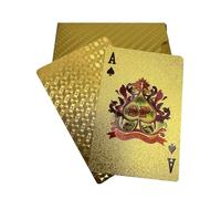 YIMINGOUFEI 54 Cartes à Jouer en Plastique doré holographiques imperméables, parfaites pour Les Jeux Parents-Enfants, Les Anniversaires, Les fêtes au Bord de la Piscine et Le Camping.