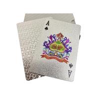 YIMINGOUFEI Cartes à Jouer Argentées Holographiques, Jeu de 54 Cartes en Plastique Pet Imperméable, Cartes Poker Luxe pour Camping, Piscine et Fêtes