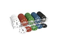 YIMINGOUFEI Lot de 100 jetons de poker de qualité casino multicolores (5-10-20-50-100) avec boîte de rangement