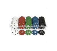 YIMINGOUFEI Lot de 100 Jetons de Poker Style Casino avec Boîte de Rangement, Jetons Multicolores 5 10 20 50 100 pour Poker Blackjack Soirées Jeux