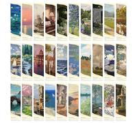 YIMINGOUFEI Lot de 30 Marque-pages Peinture à l'Huile 15 cm x 4 cm, Papier, Design d'Art Littéraire, Idéal pour les Amateurs de Livres, les Étudiants et les Enseignants, Convient pour les Cadeaux