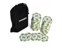 YIMINGOUFEI Pack Booster de jetons de Poker Comprenant 50 jetons d'argile pour Les Jeux à Domicile, 50 jetons de 200 dénominations + Sac de Rangement en Flanelle Noire