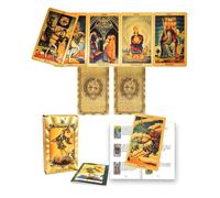 YIMINGOUFEI Tarot Doré Étoiles et Lune, 78 Cartes avec Guide de 36 Pages