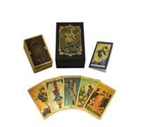 YIMINGOUFEI Tarot Rider Waite Doré en Anglais, 78 Cartes avec Coffret