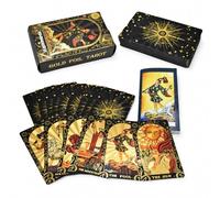 YIMINGOUFEI Tarot Rider Waite Noir et Or, 78 + 2 Cartes en Anglais