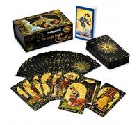 YIMINGOUFEI Tarot Rider Waite Noir et Or, 78 Cartes en Anglais avec Guide