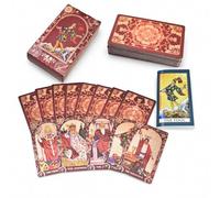 YIMINGOUFEI Tarot Rouge Vin Doré, 78 + 2 Cartes avec Guide en Anglais