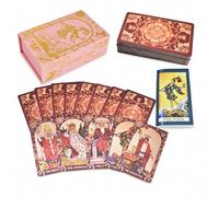 YIMINGOUFEI Tarot Rouge Vin Doré, 78 + 2 Cartes avec Guide en Anglais