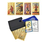 YIMINGOUFEI Tarot Waite bilingue espagnol et anglais, 78 pièces, avec guide couleur de 36 pages et manuel en espagnol de 28 pages, matériel Pet (Helios, coque PU)