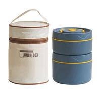 YIMINI Boîte Bento, Boîte à Lunch Thermique, Boîte à Déjeuner Portable Empilable Étanche, Avec Sac à Lunch Isotherme, Convient pour le Travail, l'École, les Repas en Plein Air (bleu marine foncé)