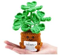 Yiminu.DS Trèfle porte-bonheur crocheté au crochet - Trèfle porte-bonheur - Symbole de chance - Pocket Hug - Soutien émotionnel - Cadeau d'anniversaire pour femme