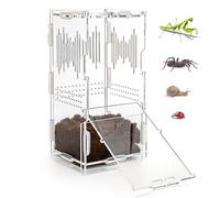 YIMITEE Enclos d'araignée sautante de 10,2 x 10,2 x 20,3 cm, réservoir de tarentule en acrylique, petit terrarium pour reptiles, habitat de mante priante, gardien de créatures pour scorpion, isopode