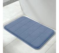 Yimobra Tapis de bain antidérapant, 61 x 43 cm, super absorption d'eau, épais, lavable en machine, facile à sécher - Bleu denim