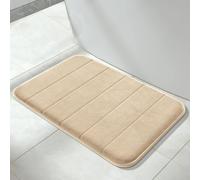 Yimobra Tapis de bain antidérapant, 61 x 43 cm, super absorption d'eau, épais, lavable en machine, facile à sécher, tapis de salle de bain - Beige