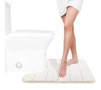 Yimobra Tapis de bain antidérapant, 61 x 51 cm, super absorption d'eau, épais, lavable en machine, facile à sécher, tapis de salle de bain - Crème