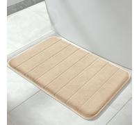 Yimobra Tapis de bain antidérapant, 80 x 50 cm, super absorption d'eau, épais, lavable en machine, facile à sécher - Beige