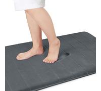 Yimobra Tapis de bain antidérapant, 90 x 60 cm, super absorption d'eau, épais, lavable en machine, facile à sécher - Gris foncé