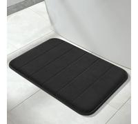 Yimobra Tapis de bain en mousse à mémoire de forme, doux et confortable, super absorbant l'eau, antidérapant, épais, lavable en machine, facile à sécher, pour tapis de salle de bain, 80 x 50 cm, noir