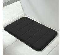 Yimobra Tapis de bain en mousse à mémoire de forme, doux et confortable, super absorption d'eau, antidérapant, épais, lavable en machine, facile à sécher, pour tapis de salle de bain (noir, 61x43 cm)