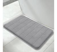 Yimobra Tapis de bain en mousse à mémoire de forme, doux et confortable, super absorption d'eau, antidérapant, épais, lavable en machine, facile à sécher, pour tapis de salle de bain (gris, 80x50 cm)