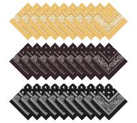 Yimomoyi 30 Pack Foulard Carré, 50 * 50cm Classique Bandanas Foulard avec Motif cachemire fichu bandanas, Bandanas Fichu Foulards carré, Rétro Style Multicolore Multifonction pour Homme et Femme (A)