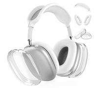 Yimomoyi Silicone Coque de Protection Compatible avec Airpods Max, Convient pour Protection Airpods Max, Adaptation aux Coque Airpods Max, Anti Poussière, Anti Empreintes Friction(Blanc+Transparent)