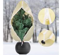 Yimomoyi Voile Hivernage Plante Exterieur, avec Cordon de Serrage Voile D'hivernage, Housse D'hivernage pour Plantes, Housse de Protection pour Plantes Housse d'hivernage Réutilisable, 80x60cm
