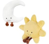 Yimuzche Peluches Soleil et Lune, 2Pcs Oreillers en Peluche Soleil Lune, Coussin Mignon Poupée pour Décoration de Chambre d'enfant ou Cadeau, 30cm