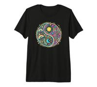 Yin and Yang Balance. Tai Chi, Qi Gong, Reiki Flow, Colorful T-Shirt Haut de Gamme