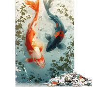 Yin and Yank Koi Fish Puzzle 1000 Pièces Cadeau Unique Jeu Éducatif Challenge Toy À De Qualité Supérieure Peinture Art pour Adultes Et Enfants 1000pcs (75x50cm)