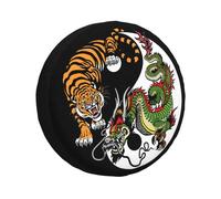 Yin Composer Dot Art-Couverture De Rechange Noire Et Blanche Pour Prado Pajero,Jeep Balance Meditation Versi4 X 4,Protecteur De Roue De Voiture - Type 17 Inch #C