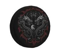 Yin Composer Dot Art-Couverture De Rechange Noire Et Blanche Pour Prado Pajero,Jeep Balance Meditation Versi4 X 4,Protecteur De Roue De Voiture - Type 16 Inch #B