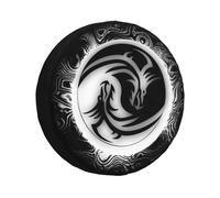 Yin Composer Dot Art-Couverture De Rechange Noire Et Blanche Pour Prado Pajero,Jeep Balance Meditation Versi4 X 4,Protecteur De Roue De Voiture - Type 14 Inch #K
