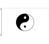 Yin Et Yang Blanc Drapeaux Décoratifs D'Extérieur 90X150Cm Résistant Aux Intempéries Drapeau De Personnalisée Bannière De Décoration Extérieure Pour Accessoires Anniversaires Dortoirs
