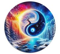 Yin-Yang 1000 Pièce Jigsaw Puzzles Jeux ÉduChatifs Soulageur De Stress Puzzle Rond Belle Décoration Puzzle pour Adultes Et Enfants 1000pcs (67.5x67.5cm)