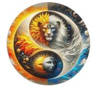 Yin-Yang 1000 Pièce Jigsaw Puzzles Jeux ÉduChatifs Soulageur De Stress Puzzles Ronds Belle Décoration Puzzle pour Cadeaux De Voyage, Présent 1000pcs (67.5x67.5cm)