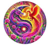 Yin-Yang 1000 Piece Puzzle Rond, pour Enfants Adult De Forme Irrégulière, Décoration pour Enfants Cadeau 12 Ans De Qualité Supérieure 1000pcs (67.5x67.5cm)