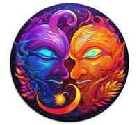 Yin-Yang 1000 Piece Puzzle Rond, pour Enfants Adulte Jouets De Anti Stress Décoration pour Enfants Cadeau De Qualité Supérieure 1000pcs (67.5x67.5cm)