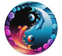 Yin-Yang 1000 Pièces Puzzle Circulaire Arts créatifs Puzzle Adulte pour Enfants Pression Réduite Puzzle Jeu D'Intelligence Décoration pour Enfants Cadeau 1000pcs (67.5x67.5cm)