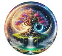 Yin-Yang 1000 Pièces Puzzle pour Adultes Jeu Stimulant Puzzle Anti-Stress Cultiver l'esprit D'équipe pour Décorations Familiales 1000pcs (67.5x67.5cm)